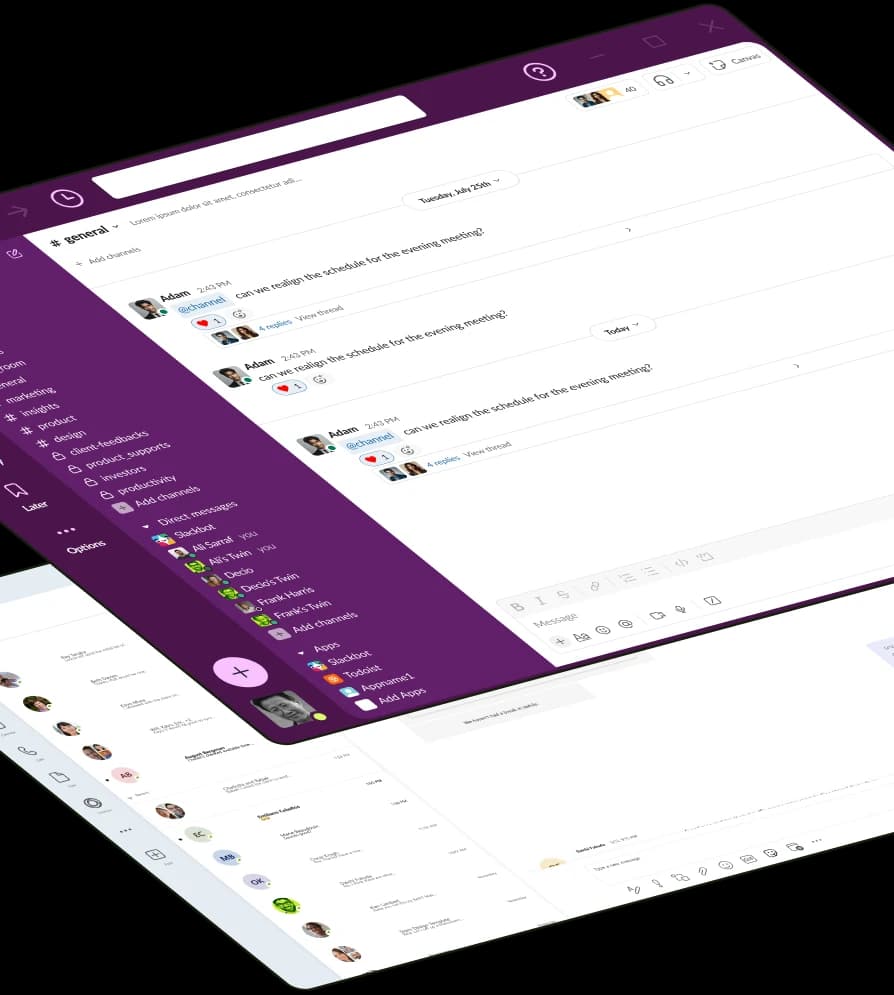 Twin in a Slack workspace
